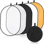 OSALADI Travel-Friendly Camera Accessory 2-in-1 Reflector Diffuser Soft Nylon Material Lightweight Oval Shape for Photography