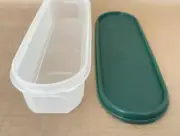 Tupperware Modular Mates 3 1/2 Cup Super Oval # 1 Container Hunter Green Seal