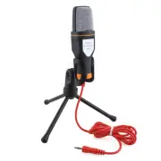 Computer Microphone with Tripod Stand 3.5mm Condenser Mic for Desktop Laptop PC