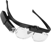 PERSELOSO 1 Set LED Illuminated Magnifying Glass with Head Mounted LED Light for Reading Repair and Close Work Ergonomic Design for Precision Tasks