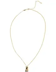 [Mocha] Elly Lou September Flower Necklace in Light Gold