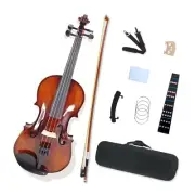 New 1/2 Acoustic Violin Kit 4 String Violin Ebony Maple Spruce Fitting For child