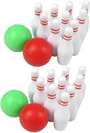 Totority Mini Bowling Model Toys Boys and Girls Bowlong Set Balls Mini House Decor 2 Sets Safe