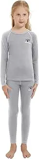 [Adeptwool] Girl Kids Merino Wool Base Layer Set Top and Bottom Thermal Underwear