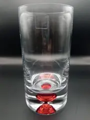 New Circleware Clear Glass Vase With Suspended Red Bubble Base 6.25" Tall