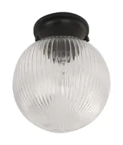 DIY Batten Fix Spherical Ribbed Shape Large Clear/Black