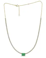 Forever Creations Signature Collection 14K 3.30 ct. tw. Diamond & Emerald Necklace