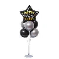 在飛比找momo購物網優惠-HAPPY NEW YEAR 跨年氣球桌飄組-星星款1組(生