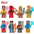 8PCS Minecraft Toys Cartoon Game Action Figures Collection Set Kids Child Gifts