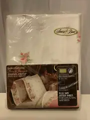 Vintage Sears French Bouquet Pink Floral Full Fitted Percale Sheet