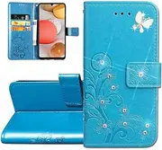 [LEMAXELERS] OPPO Reno 8 Lite Phone Case OPPO Reno 8 Lite Cover,PU Leather Flip Notebook Wallet Case Shockproof Shell with Magnetic Stand Card Slot Bumper Case Cover for OPPO Reno 8 Lite,Clover Blue