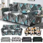 Square Lattice Printed Sofa Cover Elastic Couch Cover Sectional Sofa Protector