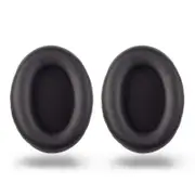 2 Pieces Headset Sponge Covers for Sony Wh-1000xm2 / Xm3 / Xm4 - Black Protein with Card Buckle