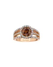 Le Vian Chocolate Solitaire 14K Rose Gold 1.84 ct. tw. Diamond Half-Eternity Cocktail Ring