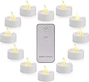Actpe LED Tea Light, Flameless Flickering Tealight with Remote Control, Long Lasting Battery Operated LED Tealights Candle for Seasonal & Festival Celebration Pack of 12