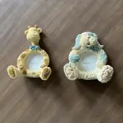 Lot Of 2 Baby Boyd’s Small Picture Frames- Gertie The Giraffe & Poochie The Dog