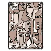 iPad Air 11-inch (M2/M3) iPad Impact Case FACE MOSAIC SKETCH 1 DARK SKIN IPAD, ABSTRACT MINIMAL PEOPLE ILLUSTRATION By Ebi Emporium