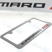 CHEVROLET CAMARO RS Chrome Brass Metal License Plate Frame with Chrome Caps NEW