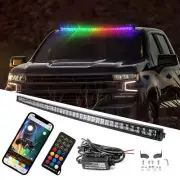 Curved 42inch RGB Offroad LED Light Bar APP Remote Control For Pickup Van Camper