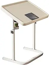 Couch Table Tray, Folding Sofa Bedside Table, Stowaway Laptop Desk, Portable Bed Dinner Tray - Height Adjustable TV(White)