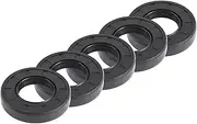 X AUTOHAUX Universal Oil Seal TC Double Lip W Steel Spring Seal Ring Rotary Shaft Seal 32x62x12mm High Pressure NBR Rubber Black 5pcs