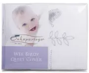 Onkaparinga Nursery 100x120cm Unisex Baby Cotton Wee Birdy COT Quilt Cover GREY