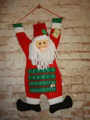 25" Wall Hanging Santa Clause Advent Calendar Plush Merry Christmas