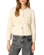 Maje Fringed Cardigan