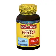 Nature Made Fish Oil Burp-Less,1200 mg ,60 Liquid Softgels (Pack of 1)