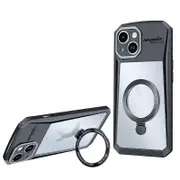 XUNDD Shockproof PC+TPU Case for iPhone 15 Pro Ring Kickstand Phone Cover Compatible with MagSafe