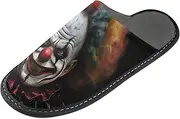 [PDZRMY] Men’s Women’s Memory Foam Scuff Slippers Red Nose Scary Clown Indoor Outdoor Slippers Size 4-5