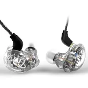V10 2DD 2BA HIFI Hybrid 8 Drivers In Ear 2Pin Earphone DJ Monitor With Microphone Line Control TRANSPARENT-WHITE COLOR