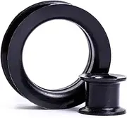 [Custom Plugs] 2pcs Black Silicone Double Flare Tunnels Gauge Plug Piercing Jewellery 3mm to 50mm