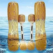 Double Inflatable Batter, Summer Water Toys, Floating Row with Double Handle, Water Fun Games for Two, 2 Seats, 2 Crutches LWX