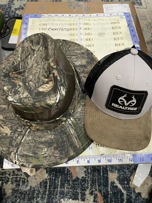 NWT Mossy Oak Men's Safari Brim Hat + Realtree Mesh Hat OSFM