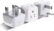 Ceptics UK Travel Plug Adapter, 2 in 1 Type G Adapter, US to UK Adapter,