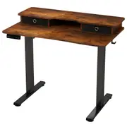 Giantex 100cm Electric Lift Table Height Adjustable Standing Desk Office Computer Desk Brown