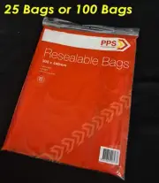 25 / 100 Bags PPS Resealable bag 305 x 440mm Ziplock Bags Clear Plastic Zip lock