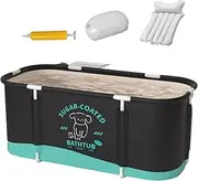 Foldable Bathtub for Adults | Hot Cold Bath Tub - Outdoor Ice Bath Tub for Athletes Multiple Layered Portable Cold Plunge Tub for Home Gyms 45.3x23.6x19.7 Inch
