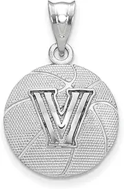 Logo Art Sterling Silver Villanova Wildcats Basketball Pendant, 25.00 mm, Metal, No Gemstone