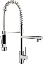 Decaura Luxury Dual Spout Kitchen Tap Twin Spout Basin Mixer Tap 360° Swivel Solid Sink Faucet (Brushed Nickel)