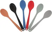 WATIIFUFU 6pcs Silicone Mixing Spoons Non Stick Kitchen Utensils for Cooking Serving Heat Resistant Food Grade Spoons for Soup Porridge and Salad Comfortable Grip for Daily Use