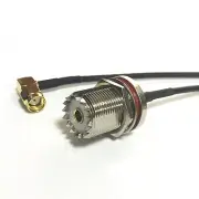 UHF female SO239 to RP SMA male plug RA RF coax cable adapter RG174 20cm 8" NEW