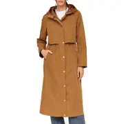 Avec Les Filles Water Resistant Twill Hooded Longline Coat in Coco at Nordstrom, Size Medium