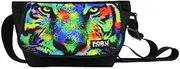 FOR U DESIGNS Camouflage Tiger Design Cross Body Laptop Shoulder Bag Mens Bag for 10 Inch Apple Ipad Tablet