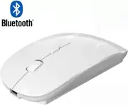 WHITE Bluetooth 2.4GHz dual mode Mouse Wireless Slim Rechargeable PC Laptop USA