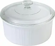 [CorningWare] French White 1-1/2-Quart Covered Round Dish with Glass Top