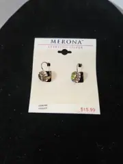 Merona Sterling Silver Genuine Green Peridot Earings