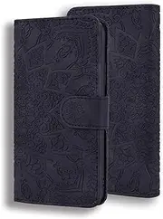 YBFJCE for iPhone 7 Plus Case, Wallet Case, Protective PU Leather Shockproof Dropproof Flip Phone Shell, Magnetic Kickstand Card Slots Cover for iPhone 8 Plus, Black