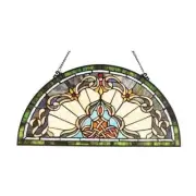 24" Victorian Stained Glass Hanging Window Panel Tiffany Style Suncatcher demi